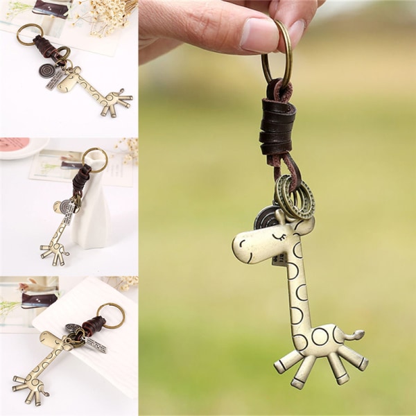 Söt giraff nyckelring läder nyckelringar Vinta 4440 | Fyndiq
