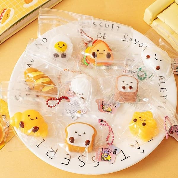 5 st Mini Mochi Leksaker Bröd Dumpling Leksaker Nyckelring one size