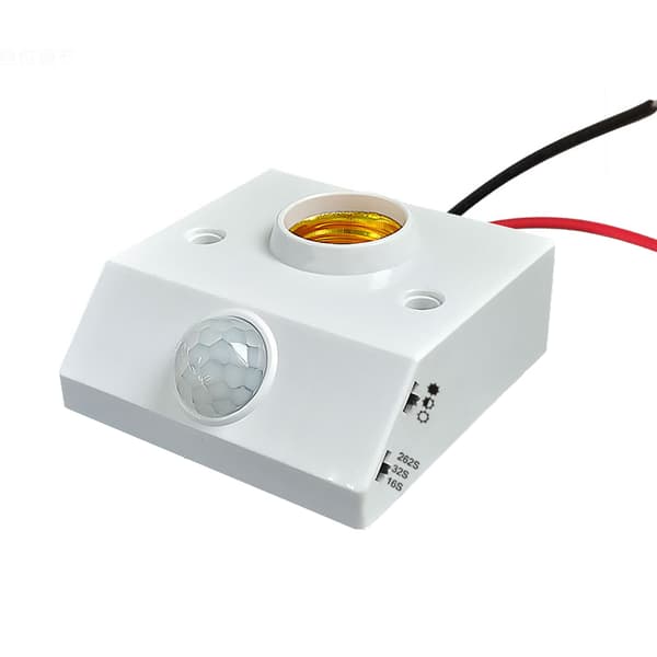 AC85-265V Automatisk infrarød IR-sensorlampeholder L White onesize