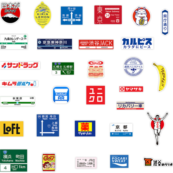 31 stk stoppskilt logo klistremerkepakke for bærbar reisekoffert Korea 50Pcs