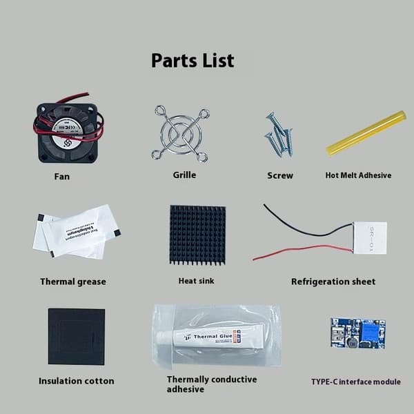 1 Sett SR-01 5V DIY Termoelektrisk Kjøler Peltier Elemente Modul One Size
