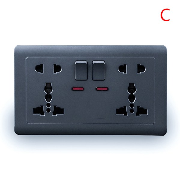 EU-standard USB-uttag Grå Inbyggd Panel Väggströmuttag A
