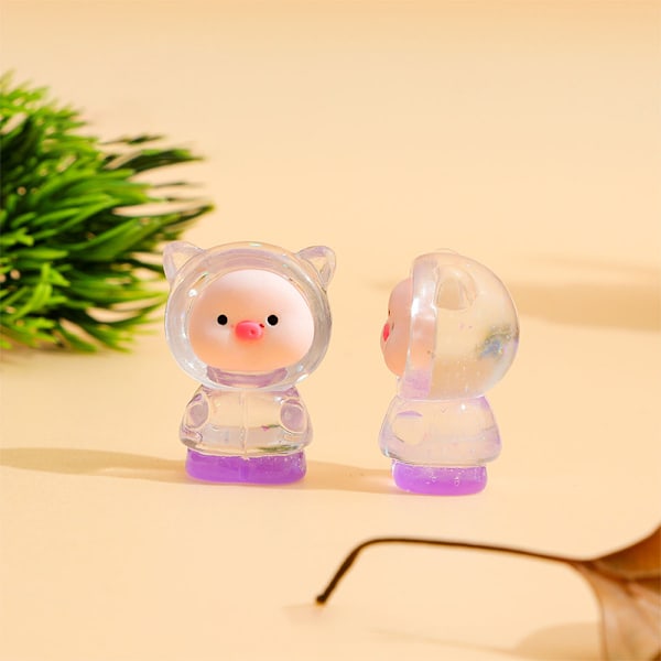 2 stk. Cartoon 3D Lysende Transparent Farve Indsæt Lomme Gris DI One Size