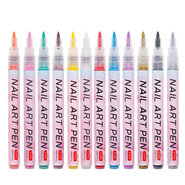 Nail Art Graffiti Pen UV Gel Polish Vanntett Tegning Maling White one size