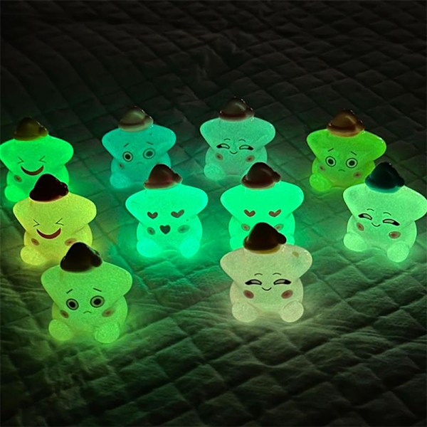 10 stk./pose Luminous Stjerne Bil Ornamenter Dukkehus Legetøj Dukker Hjem 10PCS