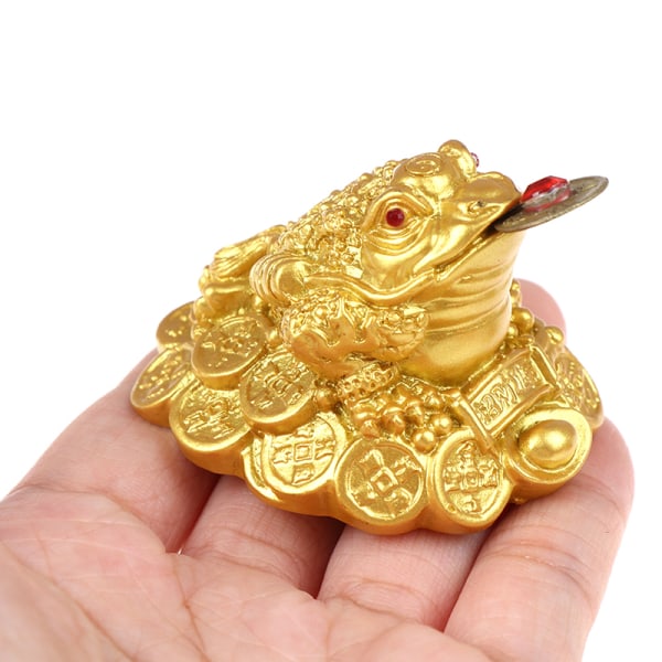 1kpl Fortune Frog Feng Shui Lucky Money Toad Home Office Decora Bronze one size