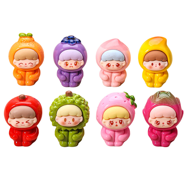 Kawaii tecknade hartsfigurer i resin, små prydnader, barnkalas onesize