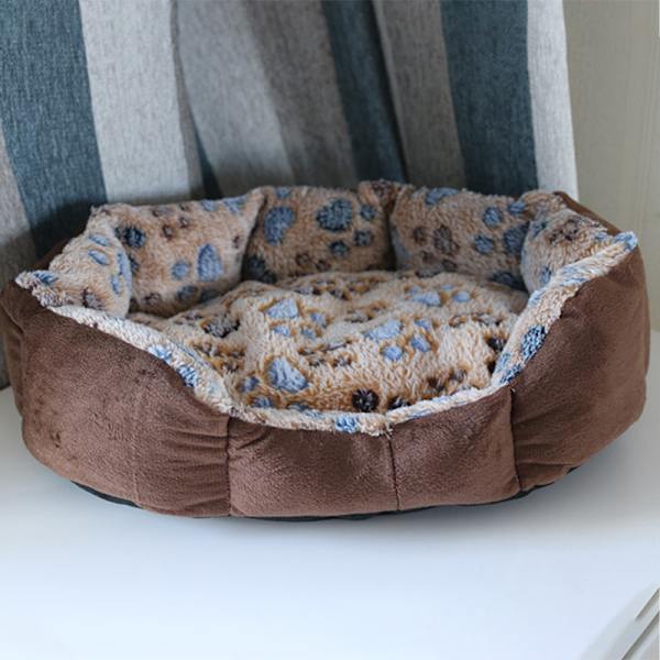 Pet Dog Sängar Mattor Soft Plysch Varm Soffa Kennel Sovkorg för brown 37*32cm