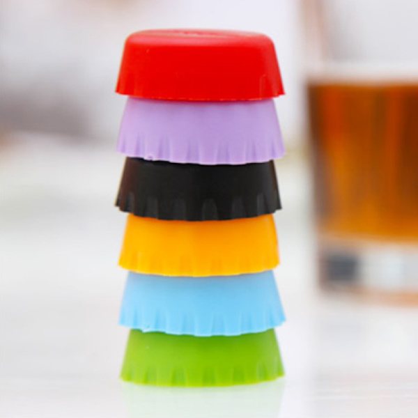 12st Återanvändbara silikonkapslar Cover Soda Cola Lock Wi Multicolor 12pcs