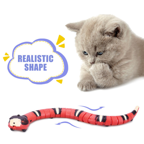 Smart Sensing Snake Cat Leker Elektron interaktive leker for katter Red 1pc