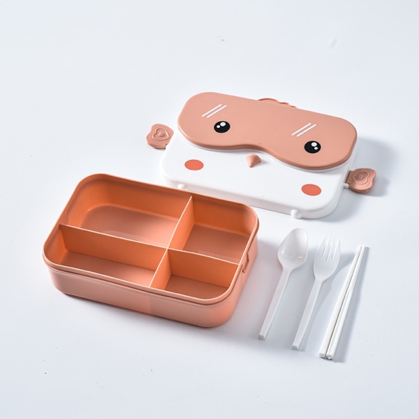 Koululasten Bento-lounaslaatikko suorakaiteen muotoinen vuotamaton muovinen anime Pink onesize