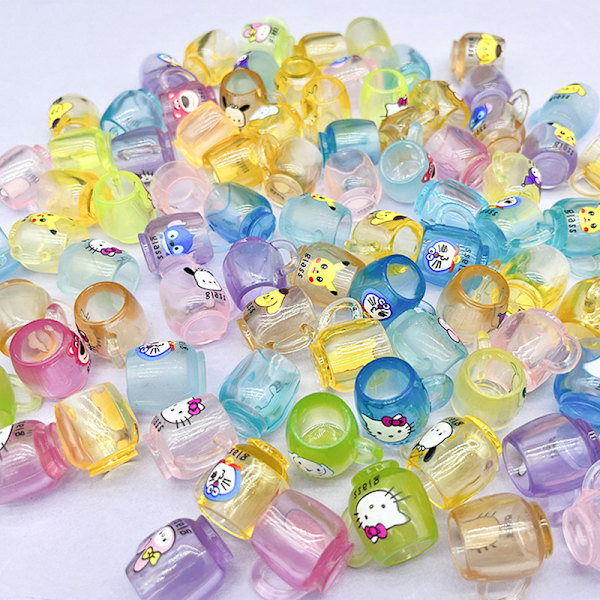5 stk Miniatyr Lysende Kopp Ornamenter e Tegneserie Harpiks Kopper Orn one size