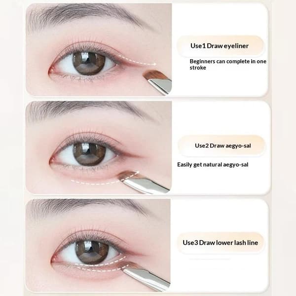 3 st uppgraderad Blade Eyeliner Brush Ultra Thin Fine Angle Flat De one size