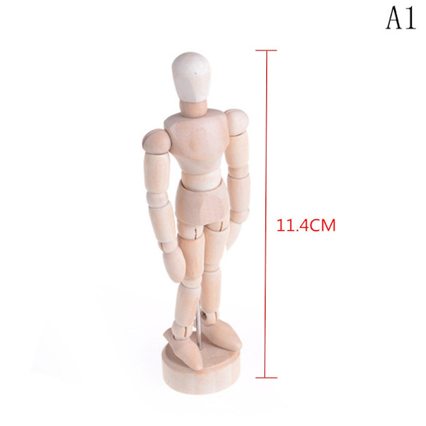 Træ Human Mannequin Manikin Skitse Model Art Unisex Model True color 11.4CM