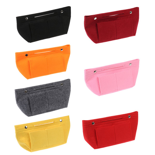 Naisten käsilaukku Organizer laukku Kukkaro Insert Laukku Huopa Multi Pocke Black one size