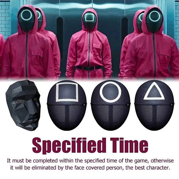 Calamari Game Cosplay-naamio rekvisiitat Neliö Ympyrä Kolmio Kuvio Triangle