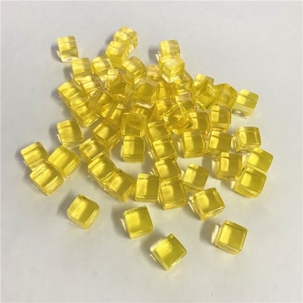 50 kpl / set 8mm kirkas kuutio värikäs kristalli neliökulmainen Transpa Yellow 50pcs