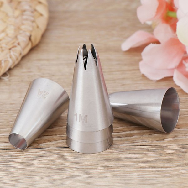 5 STK Rustfritt stål Ising Piping Konditordyser Cupcake Crea Silver one size