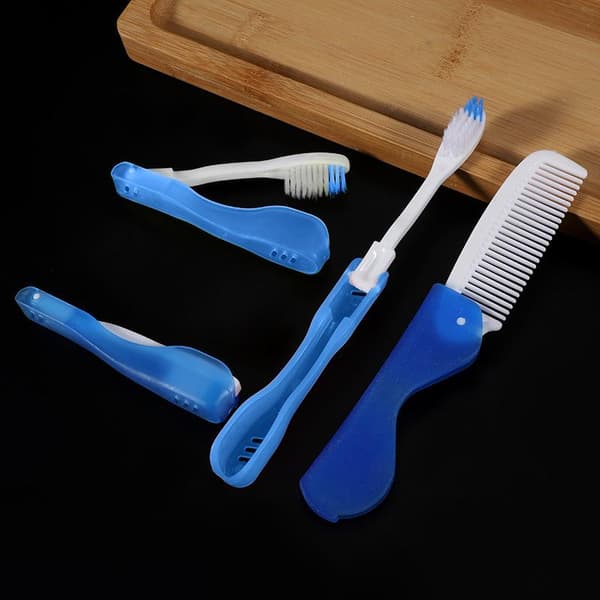 Hygiene Oral Bærbar Engangs Camping Tandbørste Sammenfoldelig Til A4 2PCS