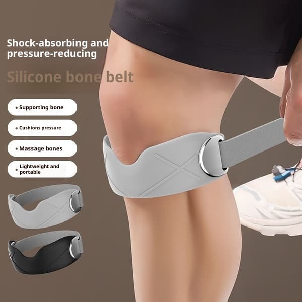 1 STK Silikon Patellar Senestøttestropp Patellar Ring Kne Silver