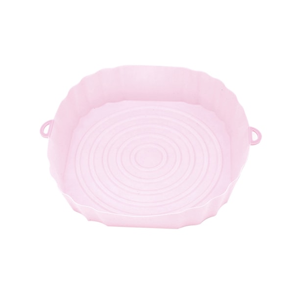 Silikone Air Fryer Liner Pad Firkantet genanvendelig Air Fryer Pot Bakke Pink 17cm