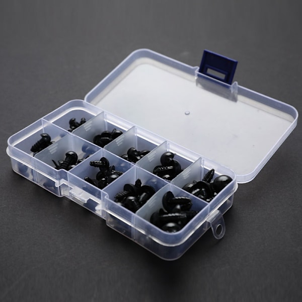 100kpl/ set 6-12mm uusi nukke lasten lelusilmät muoviturvallinen E Black one size