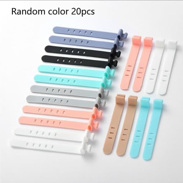 20 stk. silikone kabelopruller-organizer til opladerledninger 20pcs