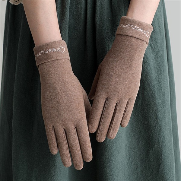 Dame vintervarme hansker vindtette sykkelhansker Therml Touc Khaki one size