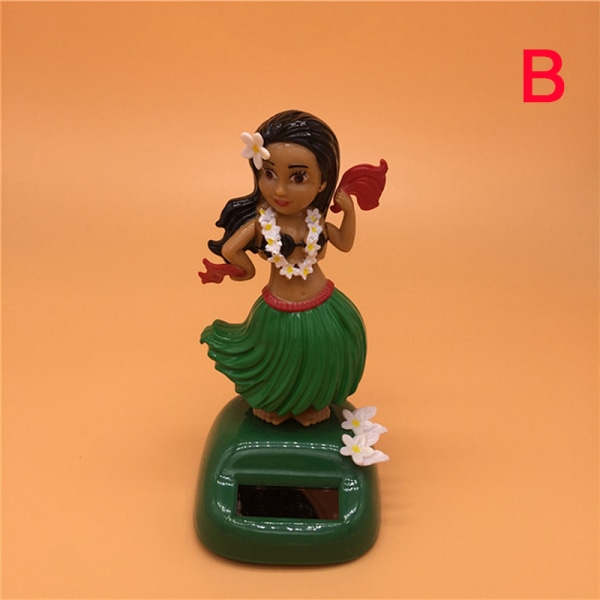 Bilindretning Dansende dukke Solar Power Legetøj Hawaiian Hula Girl Shaki B one size