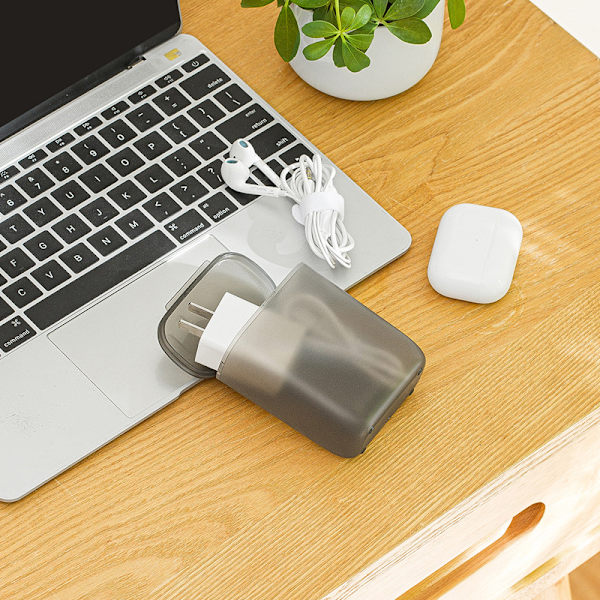 Kannettava lankakaapelin säilytyslaatikko Matkakuulokekorut Kolikko O Green one size