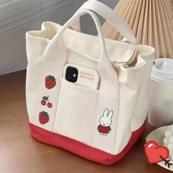 Handväska i canvas för kvinnor Enfärgad, Casual , stor kapacitet för kvinnor Red