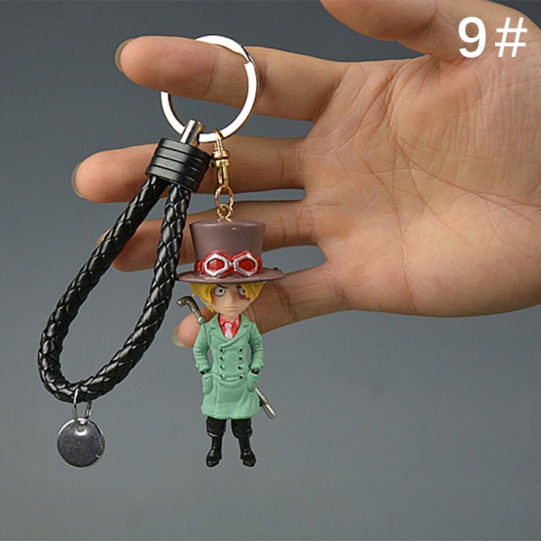 Action One Piece Nyckelring 3D PVC Luffy Zoro Sanji figurmodell Multicolor 9#