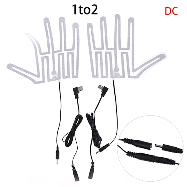 5 V hiilikuitulämmityskäsinetyyny Käsienlämmitin USB -kalvo sähköinen White DC line 1to2 wire