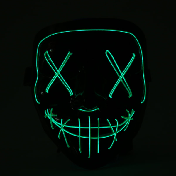 LED Glow Mask EL Wire Light Up The Purge Movie Costume Light P Red onesize