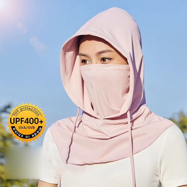 Ansiktsmask Solskydd Huva Hatt UV-skydd Is Silke Halsduk Män Kvinnor Pink