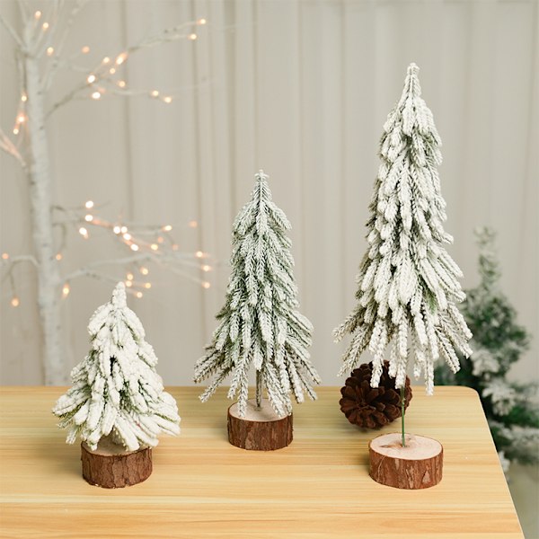 Mini Snøfrostet Furu Juletre Borddekorasjon Liten Des 18cm