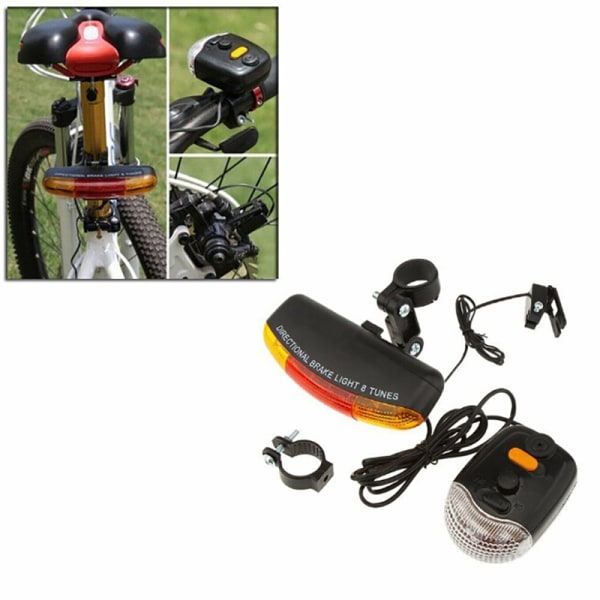 Mångsidig mountainbike blinkers + cykel bakljus + Horn One Size One Size