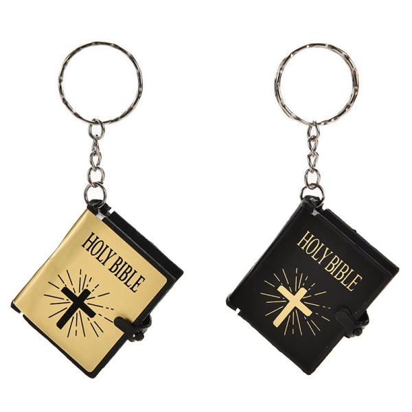 Mini Bible Keychain Engelsk HELLIG BIBEL Religiøs Kristen Jesu Golden One Size