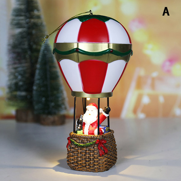 Snemand Julemand Varmluftballon Jul LED Lys Ornament A onesize