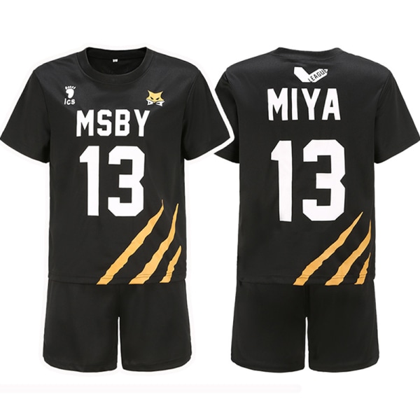 Haikyuu Cosplay-kostyme MSBY Volleyballklubb Karasuno High Scho Black 15 XL