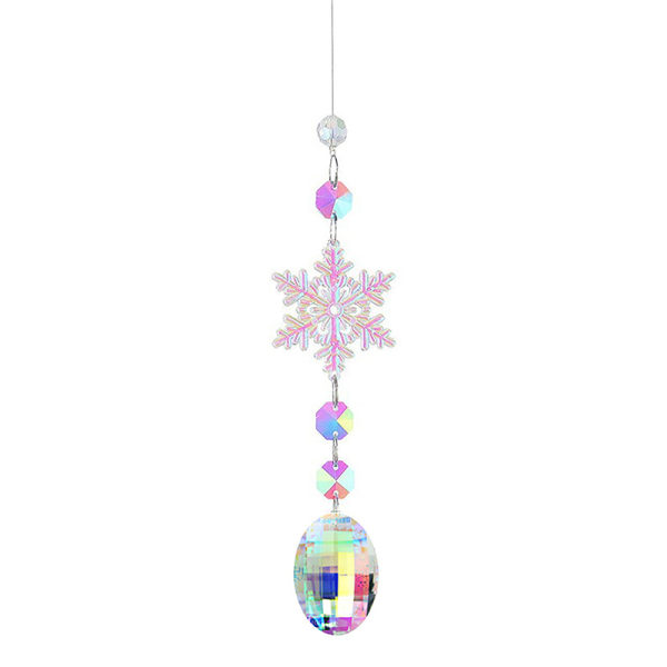 Snowflake Rainbow Maker Crystal Sun Catcher Prismhängande fönster A2 one size