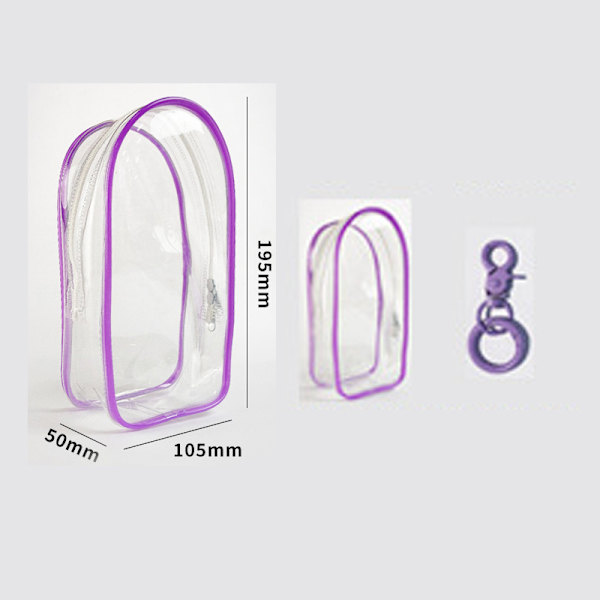 1 st Transparent PVC Skyddande Fodral Nyckelring Väska Förvaringsfodral A6