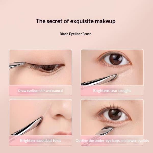 3 st uppgraderad Blade Eyeliner Brush Ultra Thin Fine Angle Flat De one size