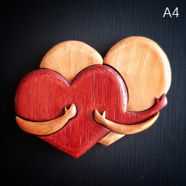 Sydämeni halaus sinulle Käsintehdyt puukaiverrukset rakastava sydän A3 one size