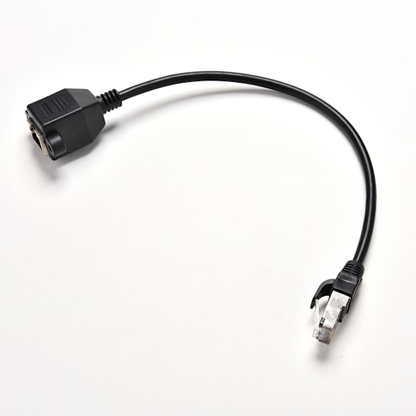 1FT RJ45 hann til hunn skrue Panelmontert Ethernet LAN-nettverk Black one size