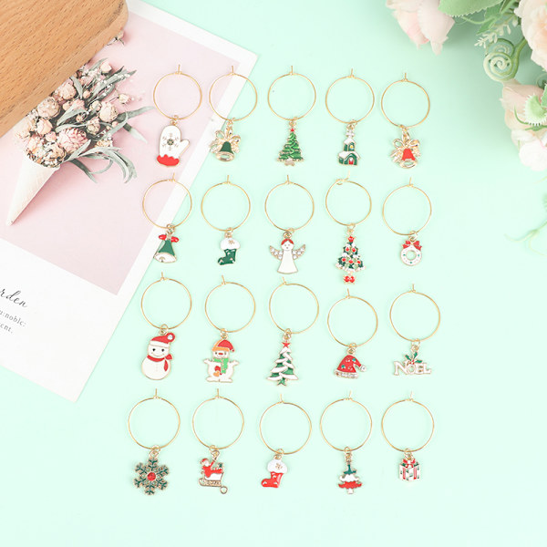 20 kpl Jouluviinilasimerkit Holiday Drink Marker Charms Onesize