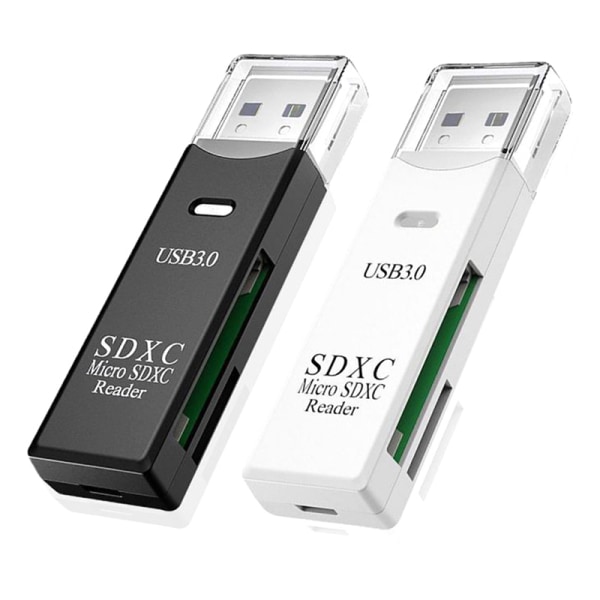 USB 3.0 Hukommelseslæser Micro TF SD-kortlæser Højhastighedsskriver White one size