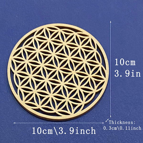 1 kpl Chakra Elämänkukka Luonnonsymboli Puu Pyöreä reuna ympyrä Yellow 10cm