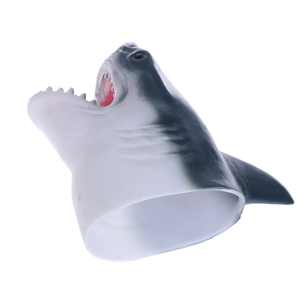 Shark Arm Glove Hand Puppet Toy Mjuk gummi Shark Glove Interac Black One Size