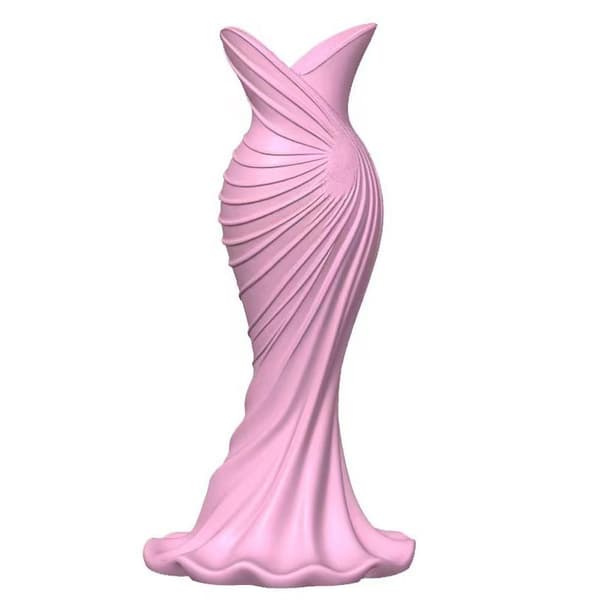 Elegant klänningsformad plastvas modern blomvas hembröllop grey